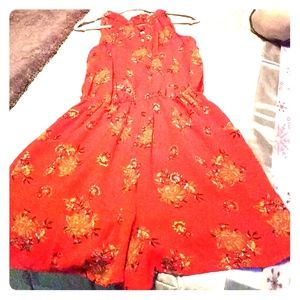 Adorable orange short romper set